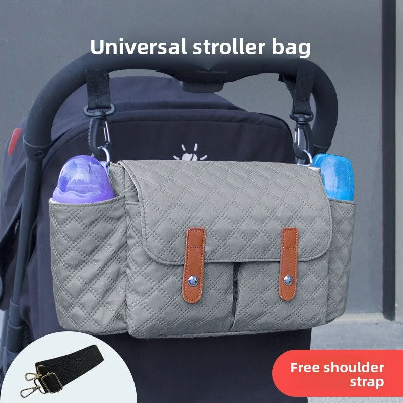 Large Capacity Stroller Storage Bag Convertible Shoulder Bag Crossbody Diaper Bags for Moms Baby Carriage Hanging Bag Accessory