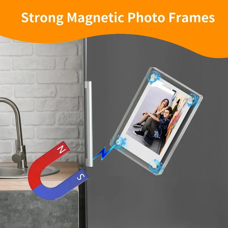 Clear Acrylic Magnetic Mini Photo Frames — 5-Piece Set