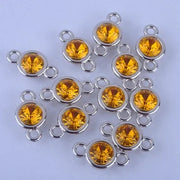 12pcs/lot Colorful Birthstone Charms 11mm*19mm Acrylic double charms for Diy Statement Necklace and Bracelet A003
