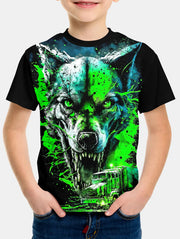 Wolf Print Kids Short-Sleeve T-Shirt