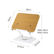Adjustable Wood-Grain Reading Stand with Rotating Metal Base — 1 Piece