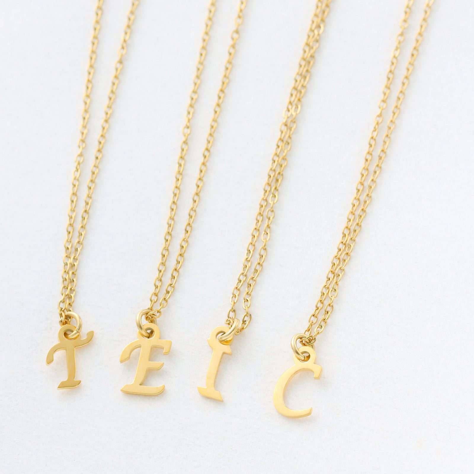 Chamica Initial Necklaces for Women, Dainty A-Z Pendant Letter Charm Necklace Personalized Name Necklaces for Women Jewelry