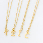 Chamica Initial Necklaces for Women, Dainty A-Z Pendant Letter Charm Necklace Personalized Name Necklaces for Women Jewelry