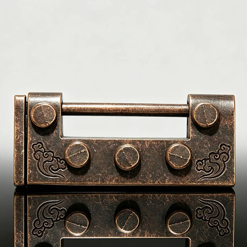 Ancient Chinese Puzzle Lock with Key Metal Disentanglement Brain Teasers For Kids & Adults IQ Test Educational Toys