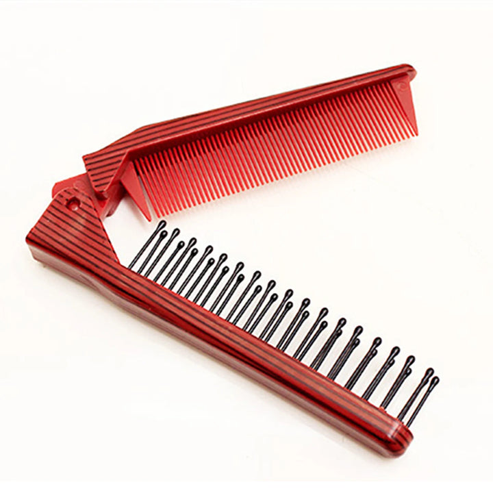 Portable Folding Plastic Hair Comb — 1 Piece