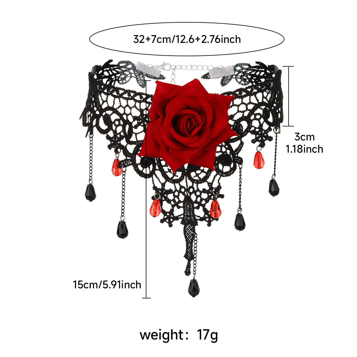 Gothic Style Choker Necklace For Women Personalized Lace Rose Blossom Neck Chain Niche Lolita Neck Accessory Halloween Jewelries