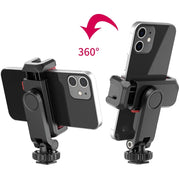 ST-06S Dual Head Phone Holder Horizontal and Vertical Phone Holder DSLR Camera Monitor Holder for Smartphone Vlogging