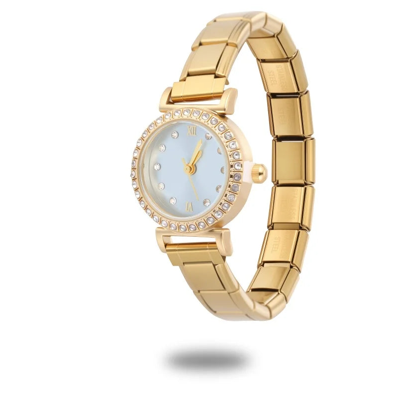 Fashion Luxury DIY 9MM Charm Stainless Steel Shiny Round Square Watch Bracelet Bangle High Quality Y2K Watch Head Christmas Gift