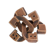 Novelty Magic Baffling XiongDiSuo Cast Metal Brain Teaser Puzzles IQ Logic Test Disentanglement Games Toys For Adults & Kids
