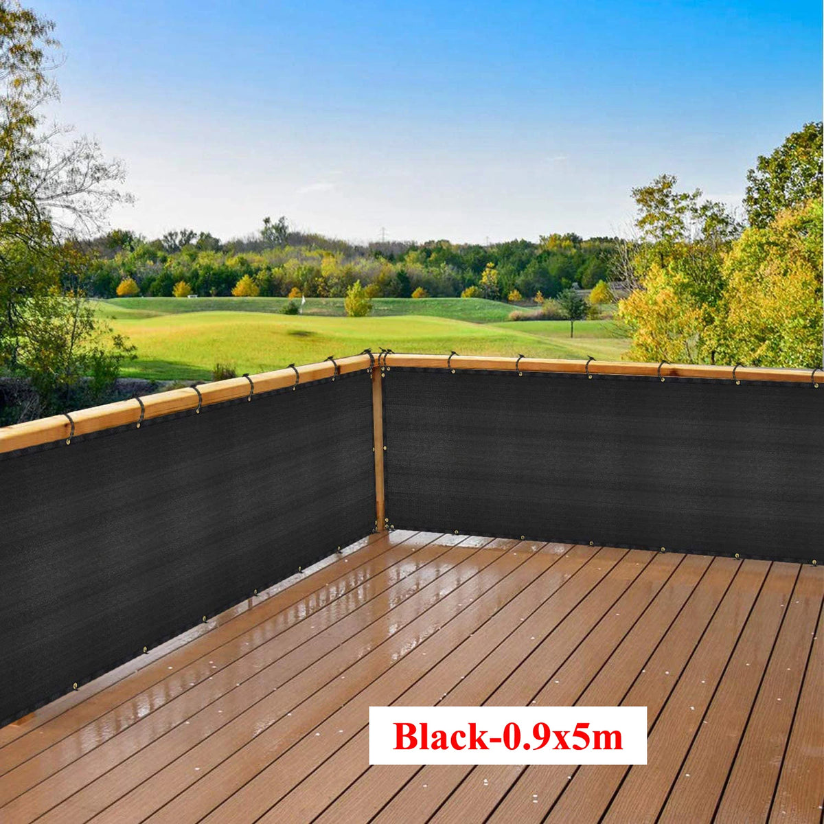Green Fence Privacy Screen Windscreen Cover Fabric -Backyard Privacy Fence, Balcony Deck Privacy Screen with Bindings & Grommets