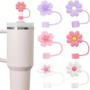 Flower Silicone Straw Covers — 10 mm Fit, Selected Color and Pack