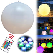 1-4PCS Floating Pool Lights with 16 Colors LED Glowing Inflatable Beach Balloon 20cm Waterproof Outdoor Swimming Pool Ball Light