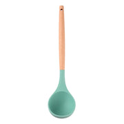 Silicone Soup Ladle Heat Resistant Ladle Spoons With Wood Handle Non-Stick Kitchen Cooking Spoon Serving Scoop For Sauce Soup