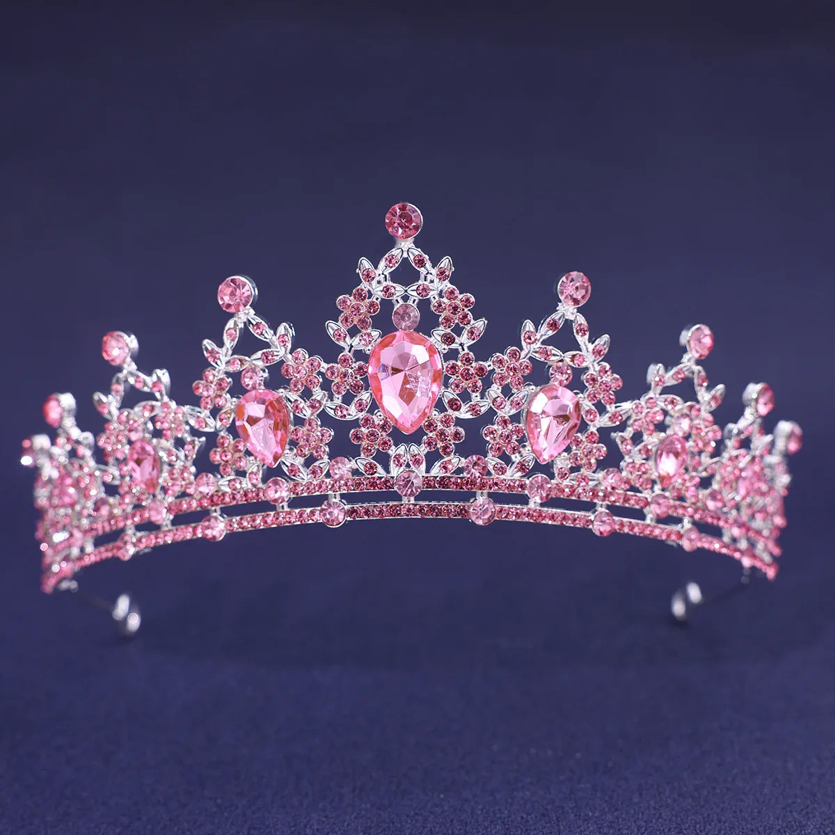 Luxury Elegant Princess Bridal Crystal Tiara Crown For Women Silver Color Diadem Veil Tiaras Wedding Hair Accessories Headpieces