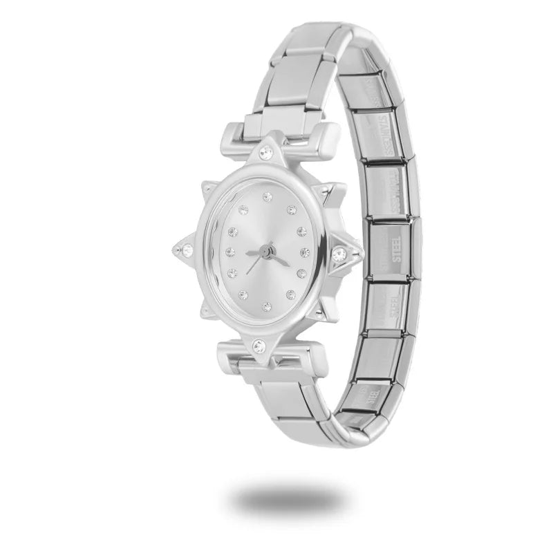 New Vintage Men Women's High Quality Oval Shape Stainless Steel Watch Bracelet Fit 9mm DIY Italian Charm Bangle Jewelry Gifts