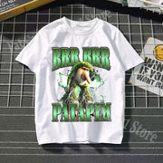 Tralalero Tralala Cotton T-shirt Kids Anime Tungtung Sahur Brainrot Tees Boy Girl Summer Short Sleeve Children Clothes Tops Gift