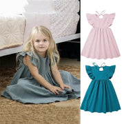 Linen Cotton Baby Ruffle Dress