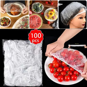 100/200Pcs Disposable Shower Cap for Hair Fresh-keeping Cover Food Storage Covers Food Grade Bowl Plate Cover Plastic Seal Wrap