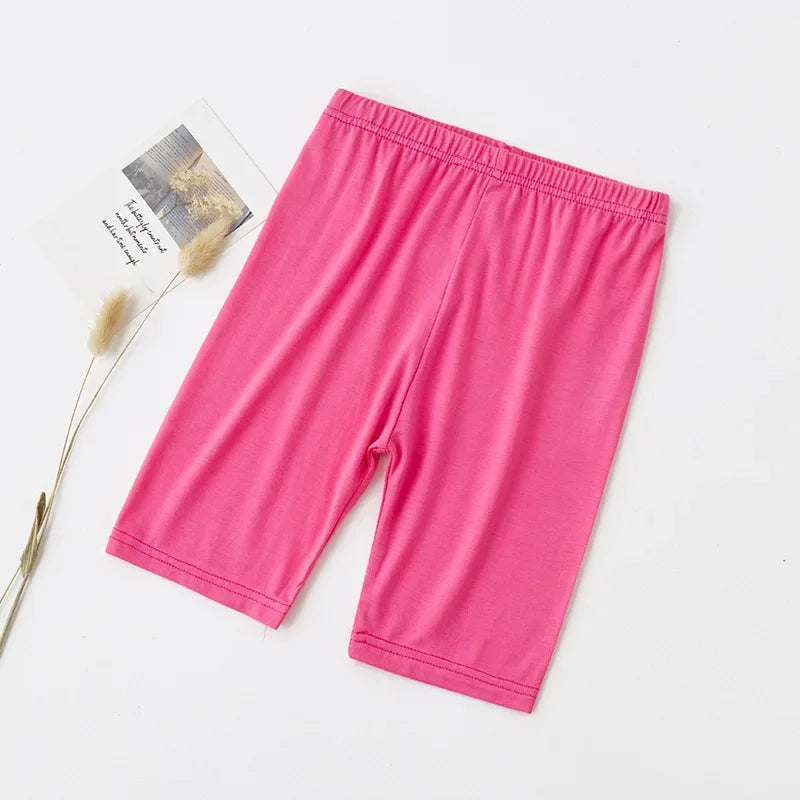 Summer Thin Children Clothing Candy Solid Color Modal Girls Leggings Knne Length Five Casual  Pants for Kids Clothes 2-12 Years