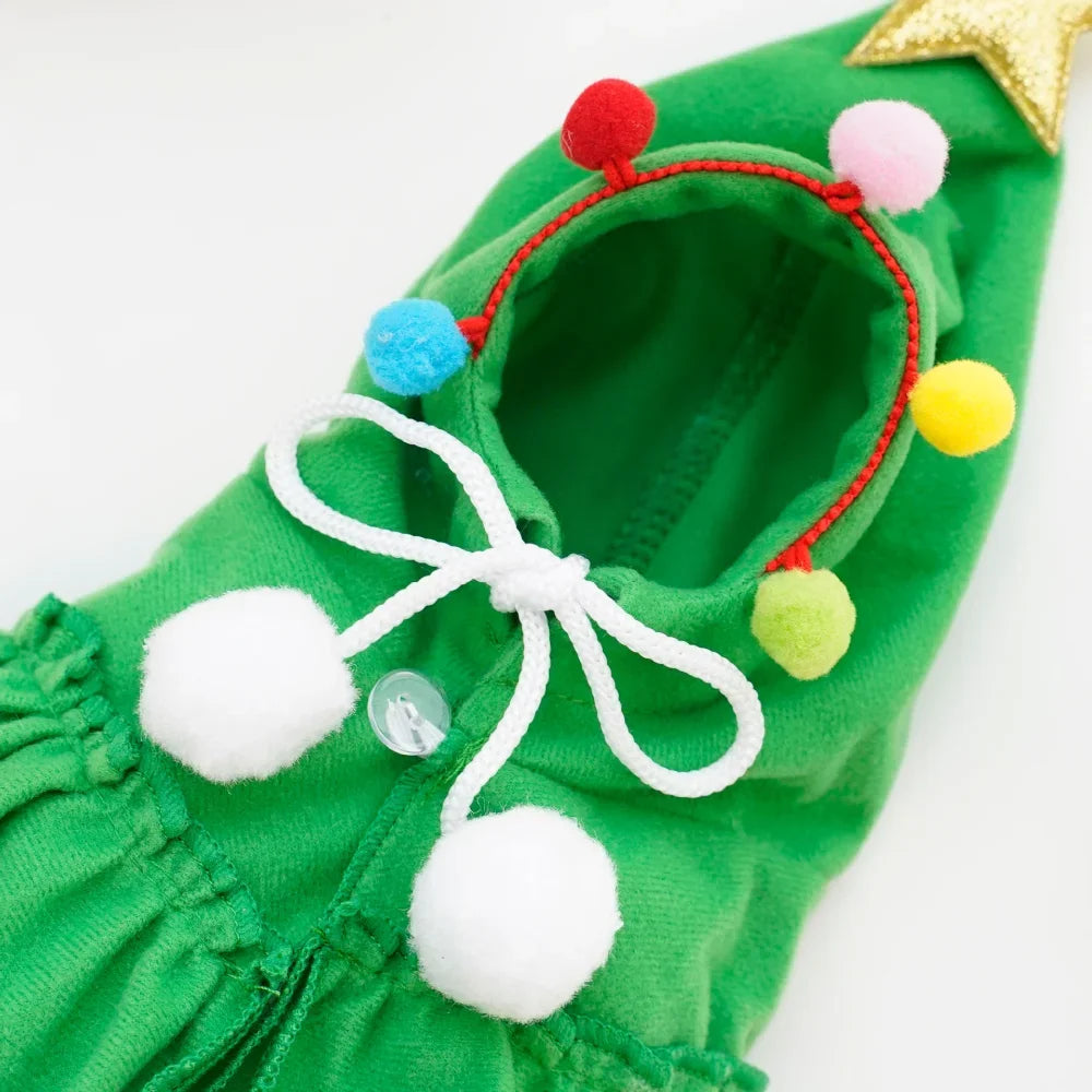 Christmas Tree Pet Costume — Hooded Cape for Cats & Small Dogs