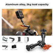 K&F CONCEPT Magic Arm Super Clamp Kit with 1/4" & 3/8" Thread Screw Articulating Friction Arm Cold Shoe Clamp Mount for Monitor