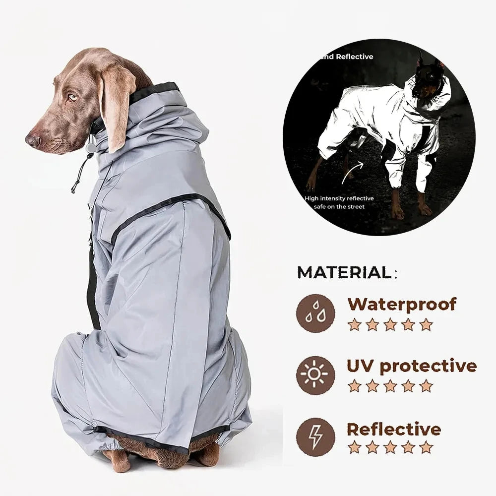 Reflective Waterproof Dog Rain Jumpsuit
