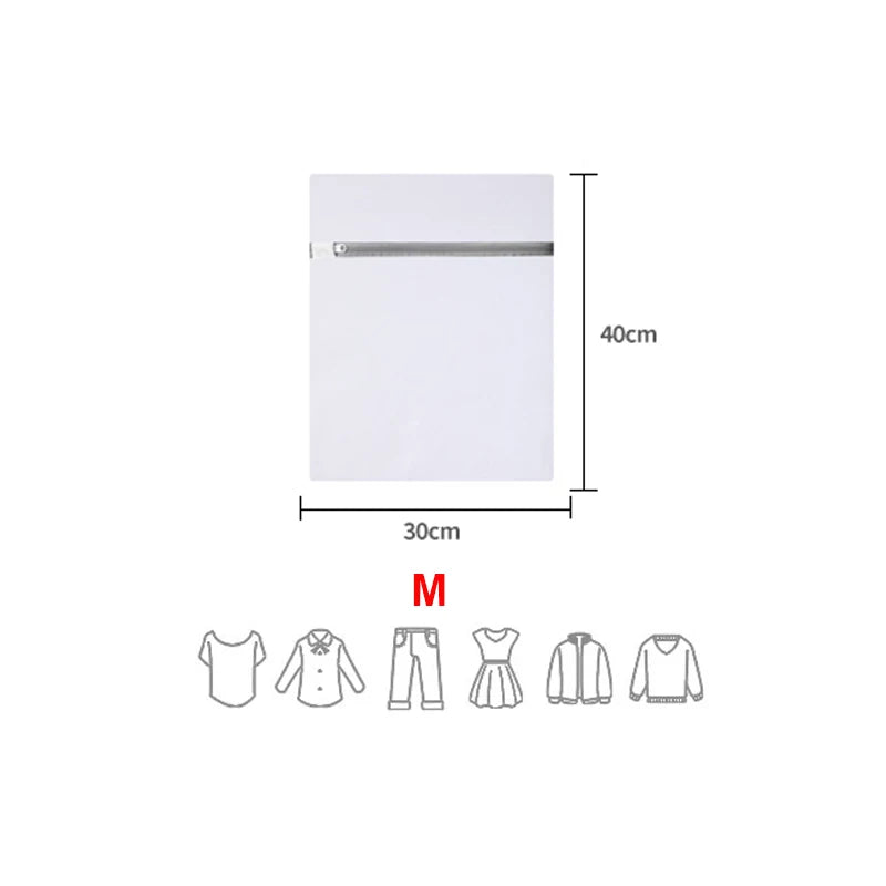 Polyester Mesh Zipper Laundry Bag — Single Size or 4-Piece Set