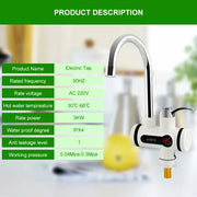 Electric Kitchen Water Heater Tap Instant Hot Water Faucet Heater Cold Heating Faucet Tankless Instantaneous Water Heater
