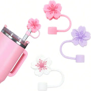Flower Silicone Straw Covers — 10 mm Fit, Selected Color and Pack