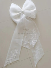 Seperate  Organza Bow Appliques Wedding Dress Knots  Removeable Bride Dresses Knots With Ribbon Customized