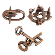 Variety Metal Puzzles Brain Teasers 3PCS Set IQ Logic Test Disentanglement for Mind Challenge Educational Toys Kids Adults
