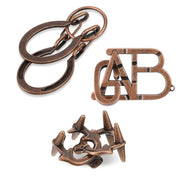 Magic Baffling 3PCS Set Disentanglement Metal Brain Teaser Puzzles Ring Educational Toys IQ Games For Kids Teens Adults Gifts