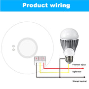 220V 5.8G Microwave Radar Sensor PIR Body Motion Detector Light Switch AC 85-250V