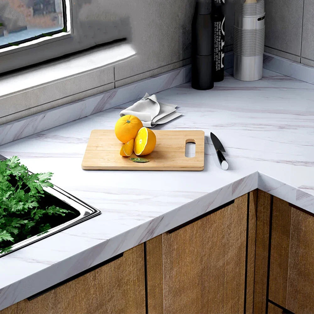 Marble Self Adhesive Wallpaper Waterproof Oil Proof Peel Stick Sticker for Kitchen Countertop Cabinet Furniture Wall Home Renova
