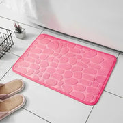 Pebble-Texture Microfiber Bath Mat — 60 × 40 cm, 1 Piece