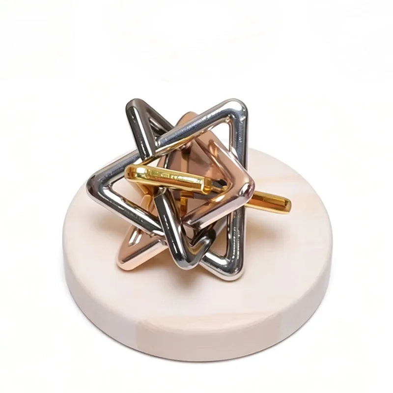 Thinking Triangle Metal Puzzles Brain Teaser for Adults & Kids Difficult Interlocking IQ Logic Educational Toys Mind Challenge