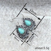 2026 New European and American Pine Stone Eardrops for Women, Water Drop Art Retro Jewelry, Elegant Ethnic Style Fashion Jewelry