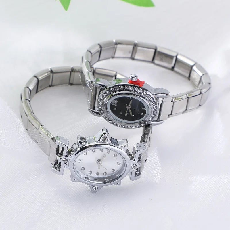 New Vintage Men Women's High Quality Oval Shape Stainless Steel Watch Bracelet Fit 9mm DIY Italian Charm Bangle Jewelry Gifts
