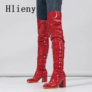 Patent Leather Thigh-High Boots