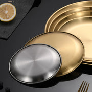 Round Stainless Steel Serving Tray