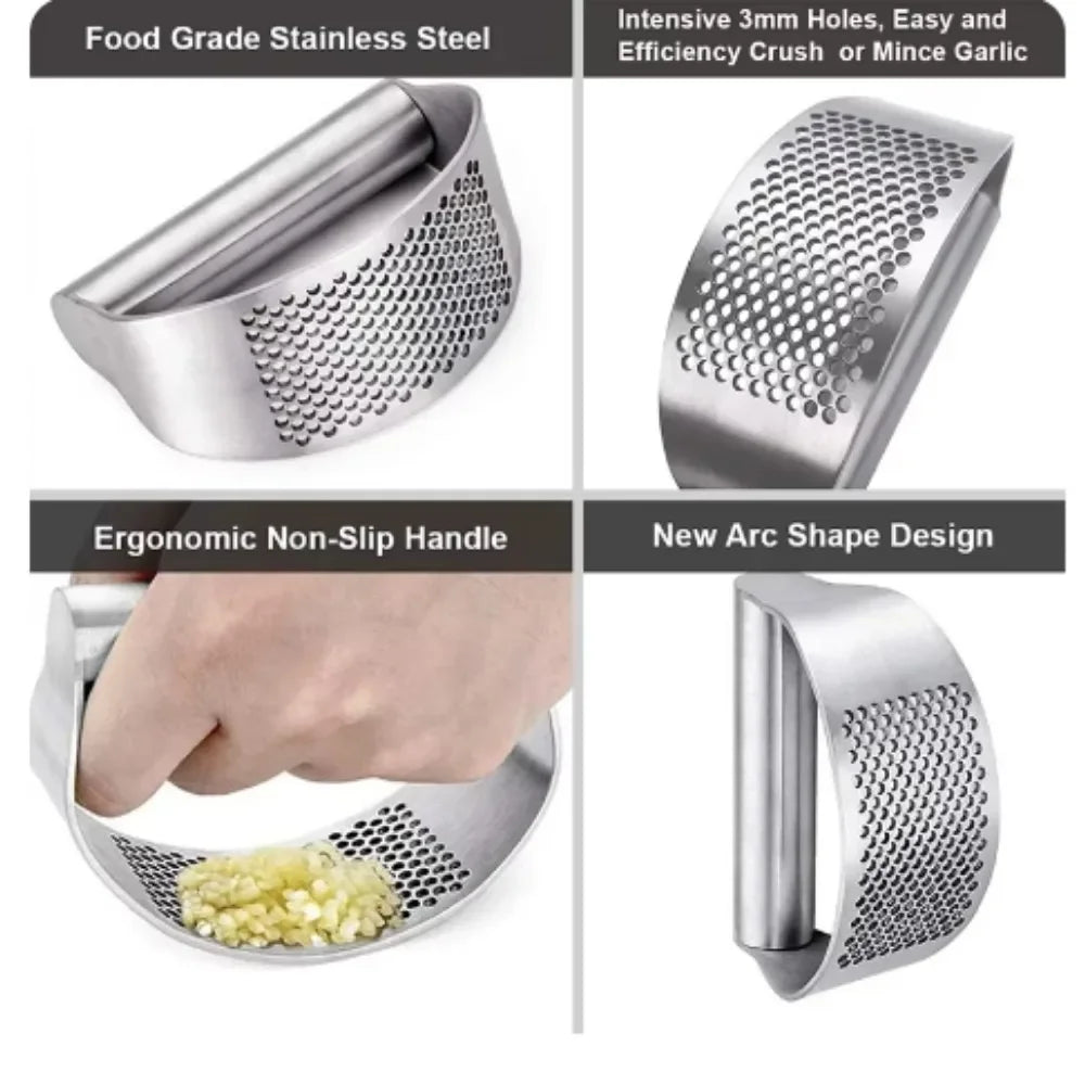 Manual Garlic Mincer and Prep Tool Set