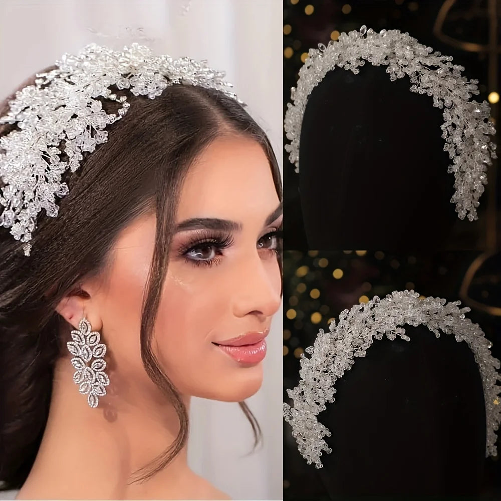 Luxury Crystal Headband Hairband Tiara For Women Rhinestone Bridal Wedding Hair Accessories Jewelry Crown Tiara Headband Gift