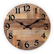 Wood-Look Quartz Wall Clock — 10–16 Inches, Battery Not Included