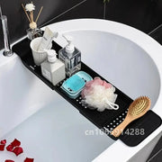 Extendable Plastic Bathtub Tray — 55.6–78.8 cm, Black or White