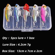 Aorace 5pcs/box Metal VIB 3/7/10/15/20g Fishing Lure Vibration Spoon Hard Baits Crankbait Wobbler Swimbait Cicada VIB Tackle