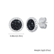 Hip Hop Broken Zircon Stud Earrings for Men Boys,Anti Allergy Round Small Metal Earrings,Rock Punk Jewelry Gifts