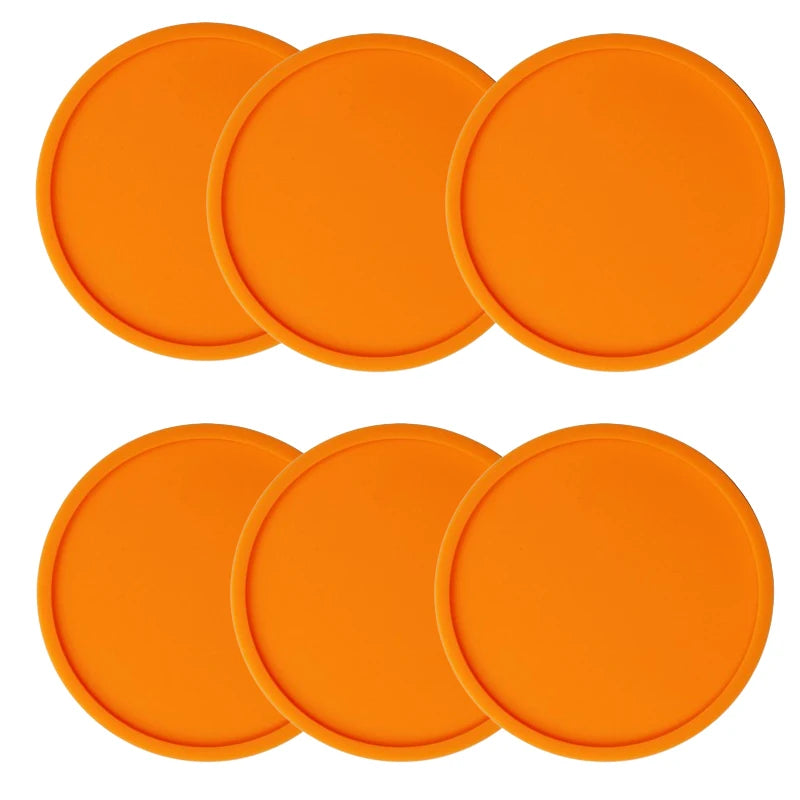 Reusable Silicone Drink Coasters — 5 or 6 Pieces