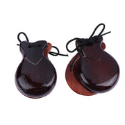 2Pcs Traditional Castanet Wood Spanish Flamenco Dance W String Hand Clapper Children Percussion Instrument