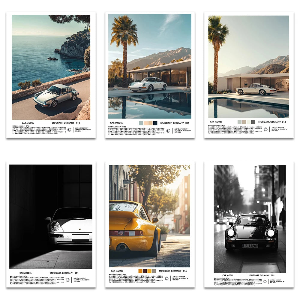 Supercar Canvas Wall Art Print Poster Car Magazine Decor Mural Modern Home Decor Car Lover Gift Unframed