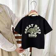 1-7 Age Girl Boy Clothing T-shirt Tops Short-sleeved Round Collar Casual Tshirts Children's Clothes Simple Versatile Kids Tshirt